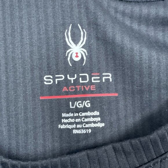 Spyder Active Black Performance Tee L Crew Neck Lightweight d0426 - Picture 3 of 8